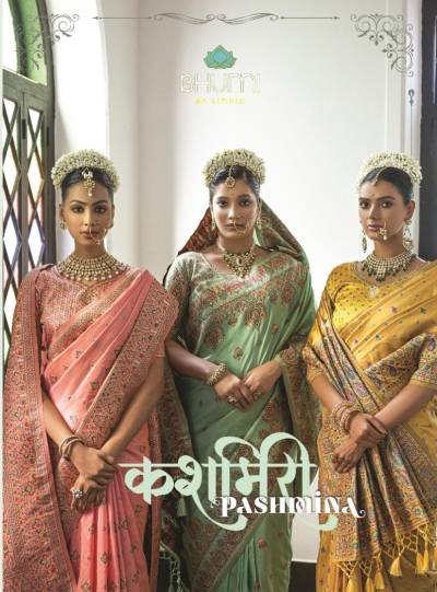 BHUMI FASHION KASHMIRI PASHMINA 1501 TO 1506 DESIGNER SILK SAREE WHOLESALER IN INDIA